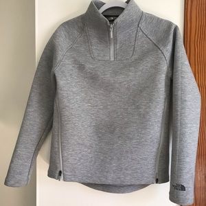 The North Face Grey 1/4 zip sweatshirt